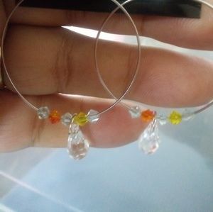 Homemade earrings/Crystal beaded earrings.